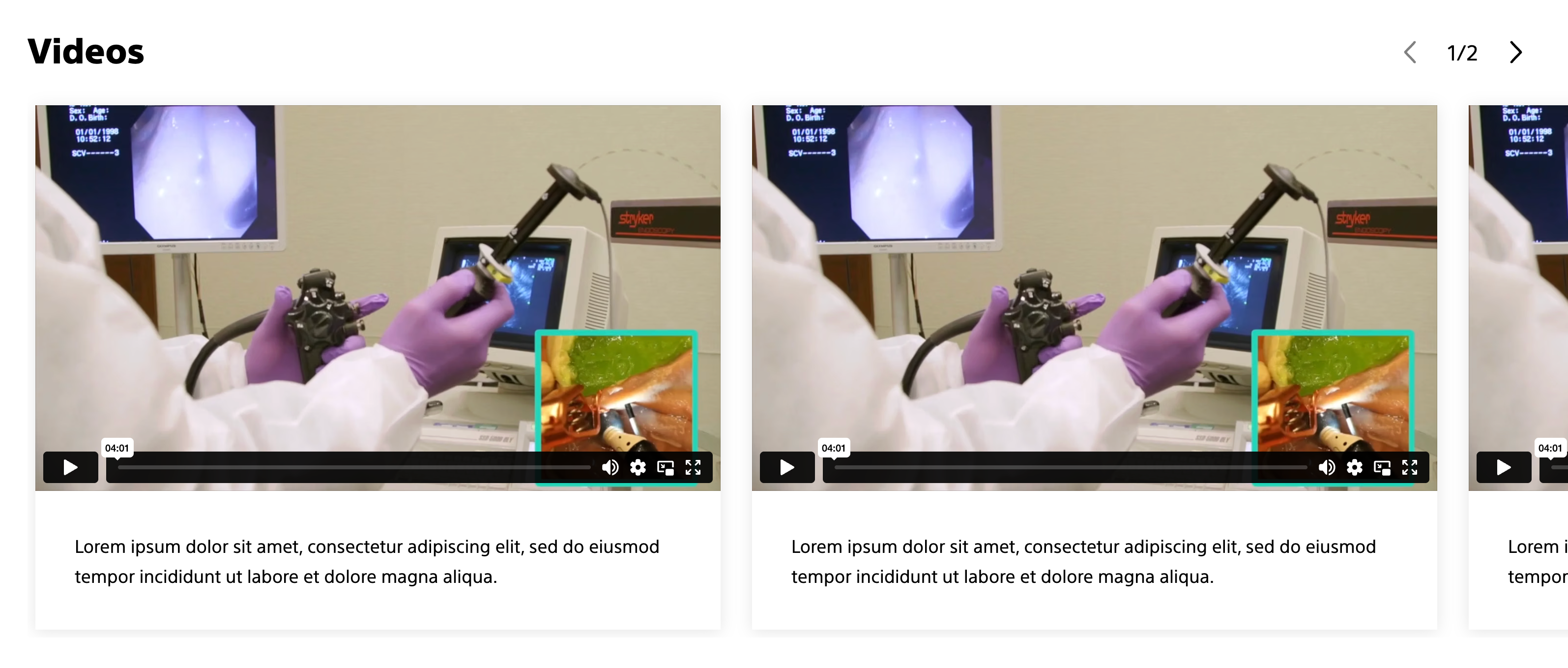 Video carousel example.