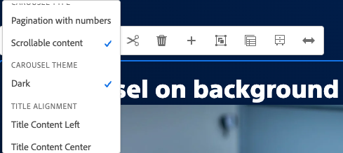 Carousel theme dialog.